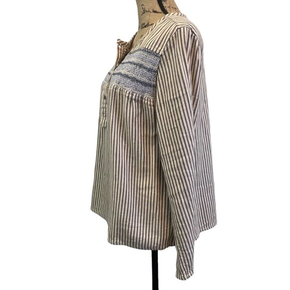 Current Elliott Cottage French Country Smocked Pop Over Blouse Size 2 - Picture 4 of 10